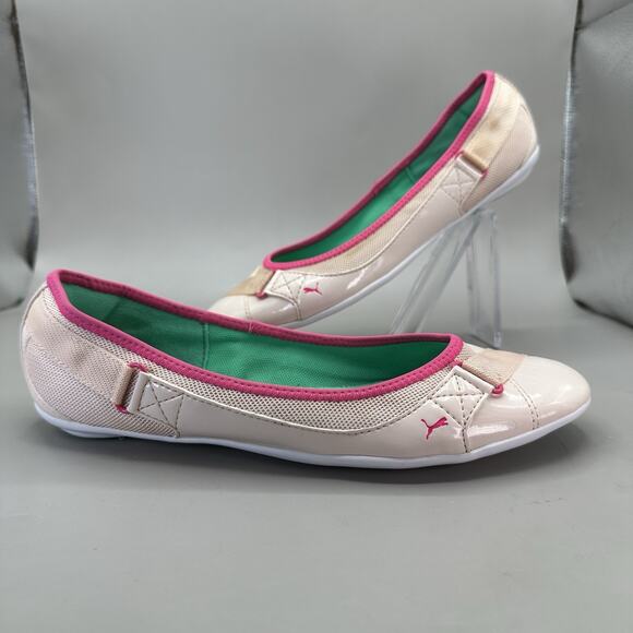 PUMA Bixley Ballet Flats Peach Pink Mint Green 355802 01 Womens Size 8 US - Picture 1 of 8